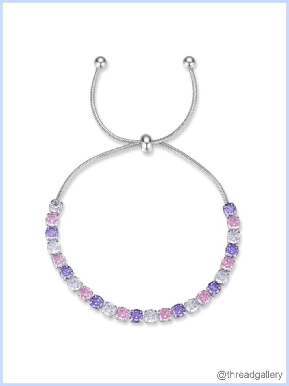 4mm Cubic Zirconia Tennis Bracelet Adjustable Chain Women's Jewelry